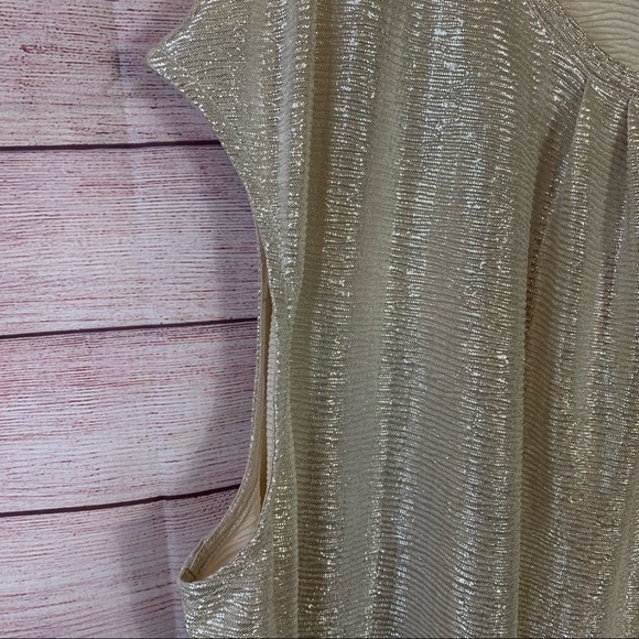 Liz Claiborne Career Women Gold Shimmer Blouse 2X - Picture 3 of 4
